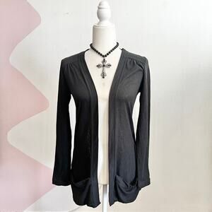 Cotton‎ On Black Knit Cardigan Minimalist Clean Girl Academia Goth Medium